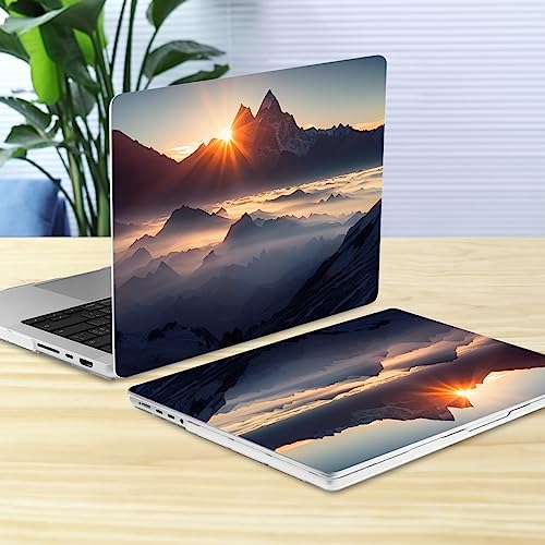 Batianda for MacBook Pro 16 Inch Case 2026-2021 Release M5 M4 M3 M2 M1 Pro/Max, 1.2mm Slim Creative Graphic Hard Shell Cover with Keyboard Cover, Screen Protector 4-in-1 Bundle, Sunrise - color: Sunrise