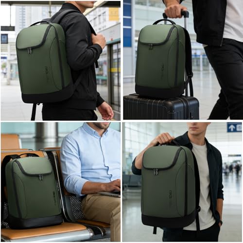 FUTURE AESTHETICS Business Smart Backpack Waterproof for women,men,Fight Approved Durable Backpack suitable as overnight and travel backpack (Green) - color: Green