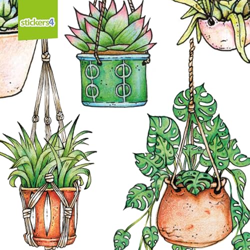 10 x Hanging Plant Laptop Stickers for Women | Cute Laptop Decals | Original Design Plant Stickers for Laptop | Easy Peel and Stick | Removable | Also Perfect for Water Bottles | Journals
