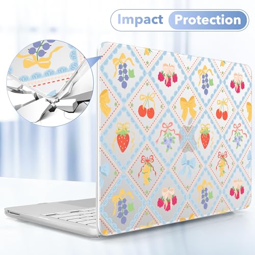 May Chen for MacBook Neo Case 13 inch 2026 | 100% Match Official Color | Pattern Printing, Anti-Crack & Scratch & Fingerprint | Protective Hard Shell Cases Laptop Model A3404 - Fruits Bows - color: Fruits bows