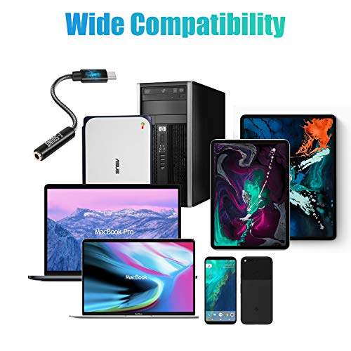 4-Port USB Hub and USB C to 3.5mm Digital Headphone Adapter