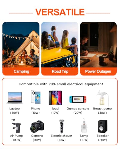 1000W Power Inverter for Vehicles, 12V DC to 110/120V AC Car Inverter with 3 AC Outlets, USB 24W/ PD 30W Fast Charger. (1000w-black) - color: 1000w-black