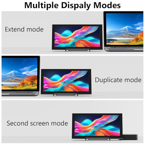 Prechen 10.1 Inch Secondary Mini Monitor,IPS Stretched Bar LCD Travel Display 1540×720 USB-C HDMI Portable Secondary Display with Stand & Speaker, CNC Material for PC Laptop Rasp PI AIDA64, Speaker