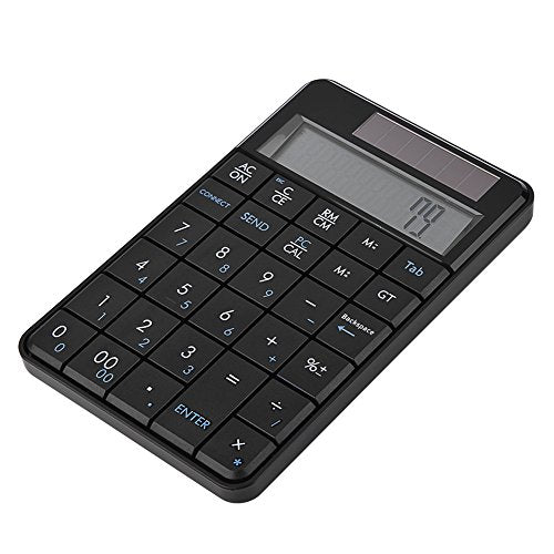 FOSA Compact USB keypad with Display Calculator Function, 29 Keys Portable Number Pad Mini Solar Power Smart Keypad & Office Calculators with LCD Display for Laptop PC