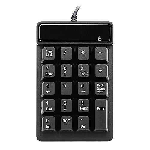 Numeric Keypad, Mechanical Feel USB Number Pad with 000 Key for Accounting, Data Entry & Excel, Wired 19 Key Pad for Laptop, Desktop, Plug and Play