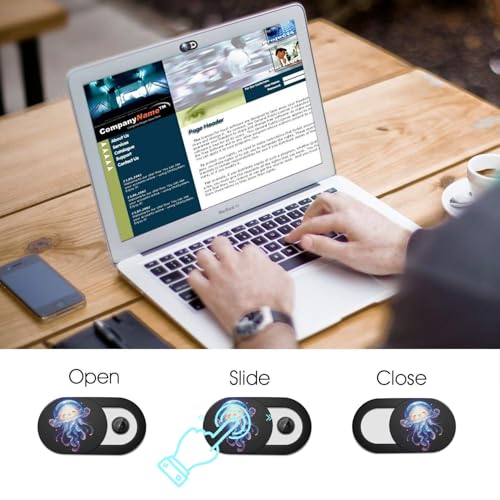 SIREG Webcam Cover Ultra Thin - Web Camera Cover fits Laptop,Tablet,PC,Computer, Smartphone, Protect Your Privacy and Security,Strong Adhesive (Jellyfish A- 3 Pack) - color: Jellyfish A- 3 pack