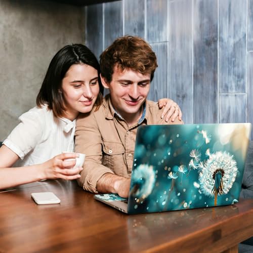 Universal Laptop Skin Sticker Decal, Compatible with MacBook HP Dell Lenovo 12"-15.6", Reusable Vinyl Notebook Cover 3PCS Set, High-Recognition Film-Dandelion Blue - color: Dandelion Blue