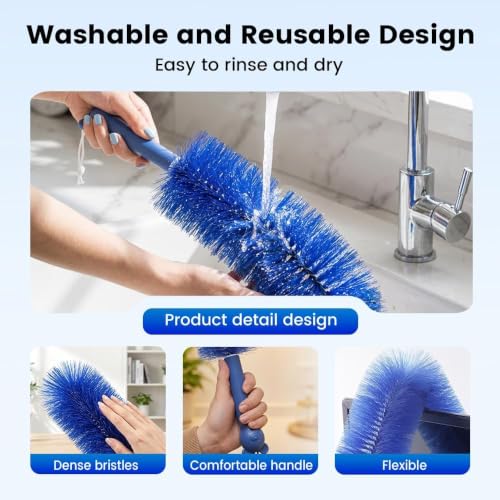 Fan Cleaning Brush, Bendable Cobweb Duster Cobweb Duster, 2026 New Microfiber Head Dusting Brush, Washable ldeal for Electric Fans Air Conditioning, Home Car Vents, Curtain (Gray) - color: Gray
