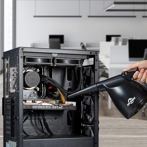 SIN SHINE Compressed Air Duster-110000RPM Super Power Electric Air Duster for Cleaning Dust, Hairs, Crumbs, Scraps for Laptop, Computer, Replaces Compressed Air Cans & Canned Air (Jet-Black
