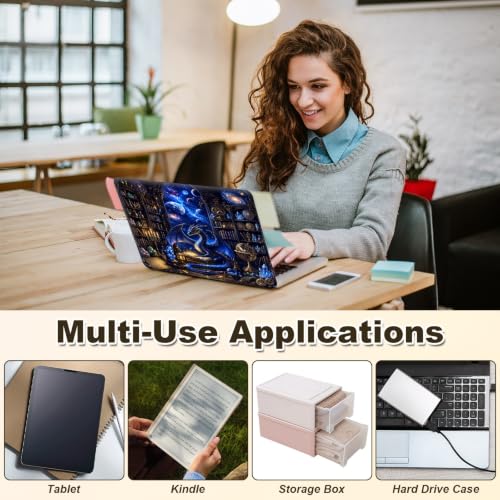 Universal Laptop Skin Sticker Decal 11-15.6 Inches, Dragon Bookshelf | Reusable Vinyl Sticker for 12.1 13 13.3 14 15.4 Inches Notebook PC, Scratch Resistant Waterproof, Easy to Trim & Apply - color: Dragon Bookshelf