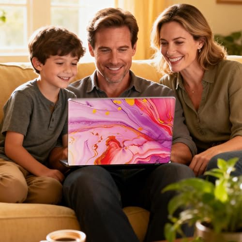 Universal Laptop Skin Sticker Decal for 11.6”12" 13" 13.3" 14" 15" 15.4" 15.6" Reusable Waterproof Scratch-Scratch Resistant Protective Vinyl Laptop Notebook Skin Stickers - Pink Marble - color: Pink Marble