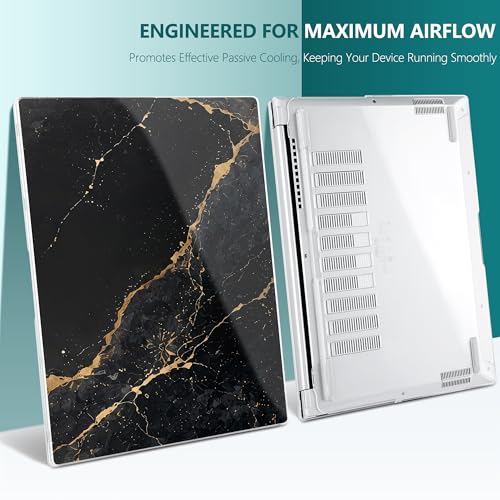 Batianda Creative Case for ASUS Zenbook 14 OLED 2024 2025,Black Gold Marble | Model UX3405×× / UM3406××, Slim Plastic Hard Shell, Artistic Designs, Ultra-Thin Lightweight Laptop Case - color: Black Gold Marble