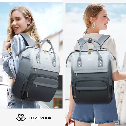 LOVEVOOK Gradient Laptop Backpack for Women,Colorful School College Backpack for 6-18 Teen Girl Boy Daughter Kid,Bookbag Travel Gift Supplies,15.6 Inch Work Computer Bakcpack Laptop Bag | 15.6 Inch Teacher Backpack Purse with Anti-Theft Pocket,Carry on Wa