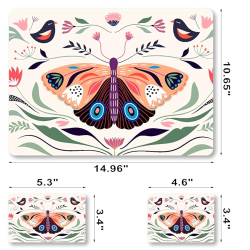 Laptop Skin Sticker Decal,12" 13" 13.3" 14" 15" 15.4" 15.6 inch Laptop Vinyl Skin Sticker Cover Art Protector Notebook PC (2 Wrist Pad Skins Included), Waterproof Removable, Butterfly Birds - color: Butterfly Birds