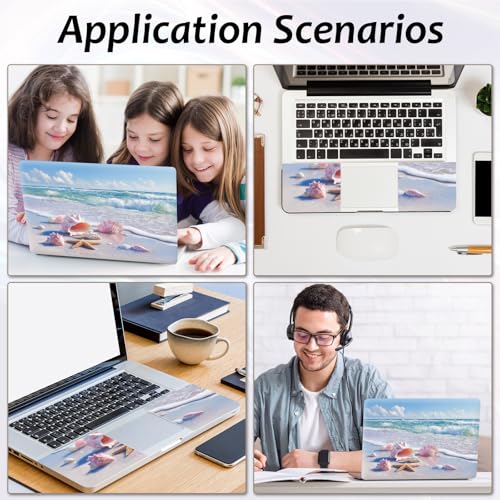 Laptop Skin 12.1-15.6 inch Removable Universal Reusable Laptop Sticker Decal,Waterproof No Residue Vinyl Cover,Scratch-Resistant Cuttable Full Wrap Sticker for Notebook, Pastel Ocean Wave - color: Pastel Ocean Wave