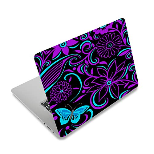 Laptop Skin Sticker Decal,12" 13" 13.3" 14" 15" 15.4" 15.6 inch Personalized Laptop Vinyl Skin Sticker Cover Art Decal Universal Protector Notebook PC Cover Case (Purple Flower) - color: Purple Flower