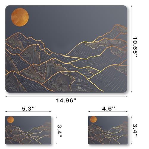 Laptop Decal Sticker Skin Cover for 11.6”12" 13" 13.3" 14" 15" 15.4" 15.6" | Laptop Netbook Vinyl Skin Sticker Cover Art Notebook Protector ( 2 Wrist Pad Skins), Removable Reusable, Abstract Mountain - color: Abstract Mountain