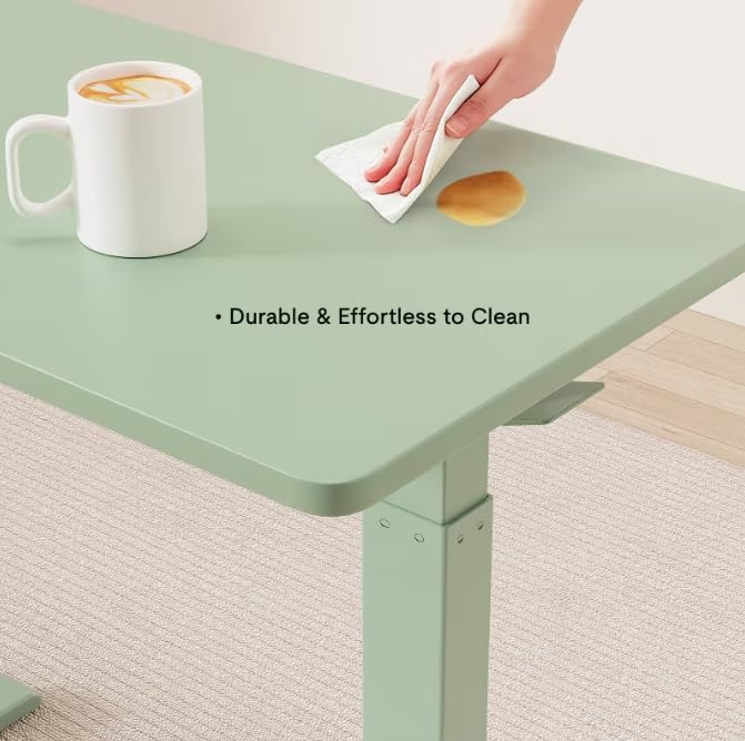 FLEXISPOT H7 28" Pneumatic Height-Adjustable Overbed Table with Wheels | C-shaped bedside table TV Tray,Medical End Side Table,Laptop desk for sofa and home office use,27.6"W x 15.7"D,Mint Green - color: Mint Green, size: Small