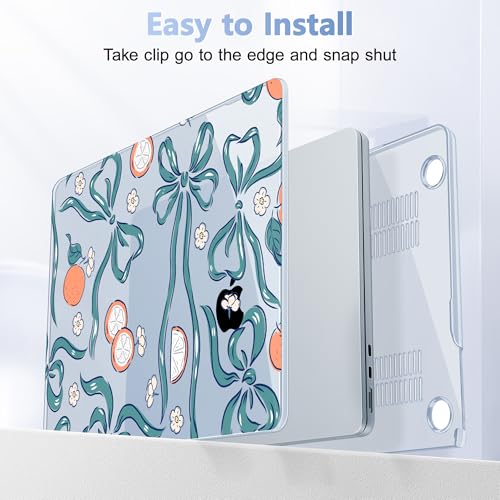 May Chen for MacBook Air 15 inch Case M5 M4 M3 M2 2026 2024-2023, Model A3448 A3241 A3114 A2941, Closes Seamlessly Hard Shell Laptop Cover with Keyboard Cover, Flower & Bows - color: Flower & Bows