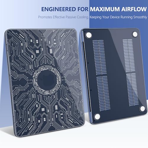 Batianda Case for MacBook Neo 13 Inch 2026 Model A3404, Noir Circuit | 4-in-1 Laptop Accessories Bundle with Circuit Board Art, Ultra Slim Hard Shell for Tech Lovers and Students - color: Tech-Noir Circuit