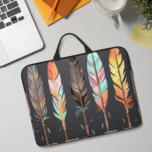 14 inch Laptop Sleeve with Handle Shockproof Laptop Bag Waterproof Computer Cover Bag Feather Arrows Briefcase