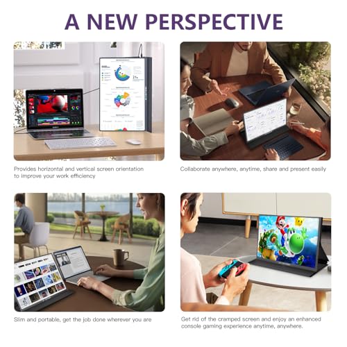 16 Inch 120Hz Portable Gaming Monitor, 100% sRGB 2.5K QHD 400nits Portable Monitor with HDR, Ultra Slim, Eye Care, External Second Screen for Laptop/PC/PS5/Mac/Xbox