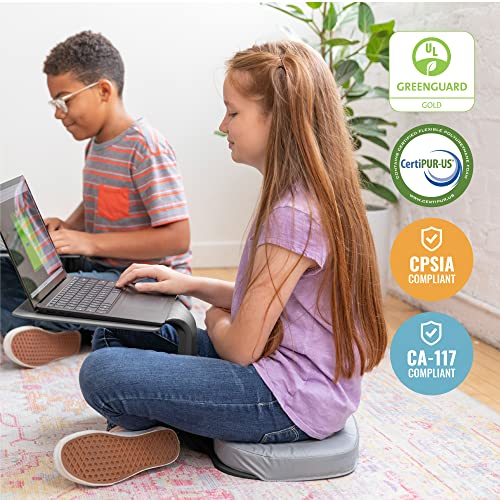 ECR4Kids The Surf Portable Lap Desk with Cushion, Flexible Seating, Black - color: Black