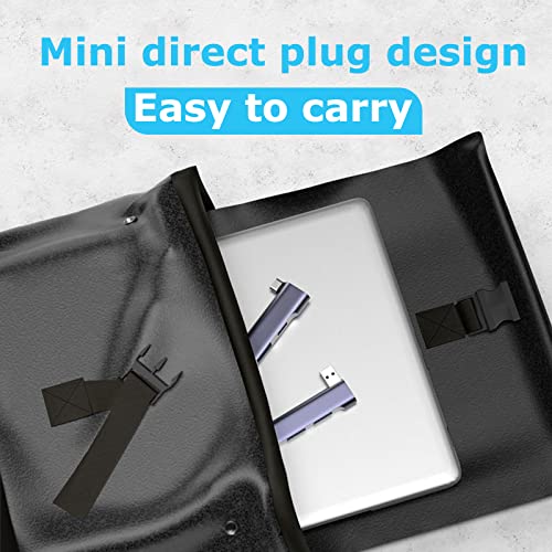 USB Hub for Laptop, USB 3.0 Hub 4-Port, 5Gbps USB Splitter for Laptop, Windows, MacBook, PC, Flash Drives, HDD, Printer, Keyboard, Mouse (Left-Side USB Hub) - color: Grey left model