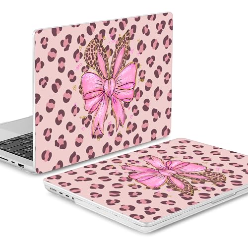Mektron Case for M5 MacBook Pro 14 inch 2026 Model A3427 A3426 Fit 2025-2021 Model A3434 A3112 M4 A3112 A3401 A3185 M3 A2918 A2992 M2 A2779 M1 A2442 Cover, Cute Cheetah Bows - color: Cute Cheetah Bows