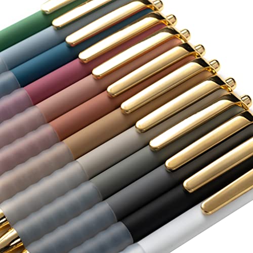 Linbsunne Ballpoint Pens Black Medium Point 1mm Pen with Super Soft Grip Ball Point Pen for Men Women Retractable Pens - color: Black