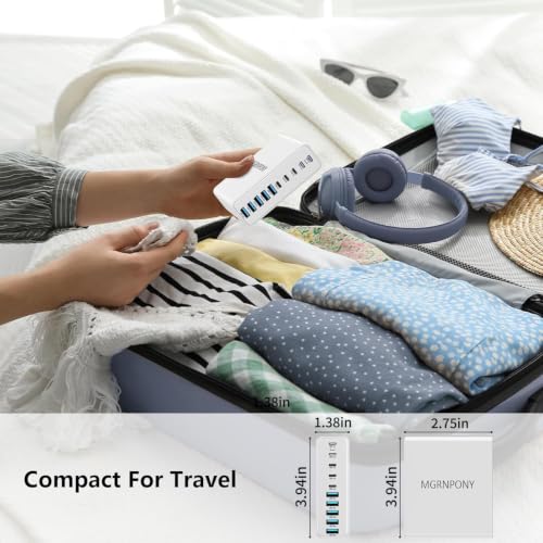 320W USB C Charger Block, 10-Port GaN USB C Charging Station White | PD 65W Laptop Fast Charger Adapter for MacBook Pro/Air, DELL, iPad, iPhone, Samsung Galaxy - color: White
