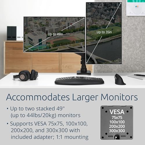 Kensington SmartFit Premium Heavy Duty Dual Monitor Arm with Laptop Tray