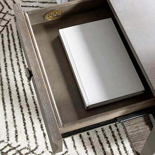 Leick Home 11607-GW Luna One Drawer Side Table and Shelf, Gray Wash - color: Grey