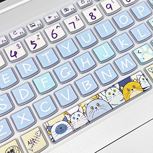 Keyboard Cover for Lenovo IdeaPad 320 330 330s 340s 520 720s 130 S145 L340 S340 15.6" 17.3"/ IdeaPad 3/Yoga C740 C940 15.6"/ ThinkBook 15/Lenovo-A12'' (Cute Cat) - color: Cute Cat