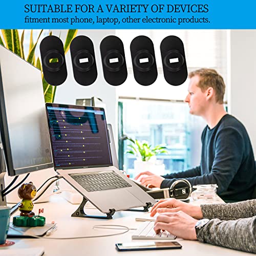 5Pack Anti Theft Self-Adhesive Security Plate with Slot for Cables to Lock Down Laptops, Mac Book, Tablets, iPad, or Other Computer (Black) - color: Black lock slot-5Pack