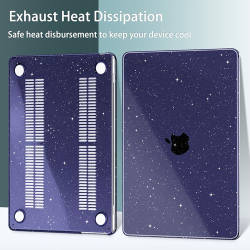 May Chen Case for MacBook Air 13/13.6-inch (M5/M4/M3/M2, 2022-2026 Models A3449 A3240 A3113 A2681), Lightweight | Closes Seamlessly | Ideal for Work Hard Shell Case, RoyalBlue Glitter - color: RoyalBlue Glitter