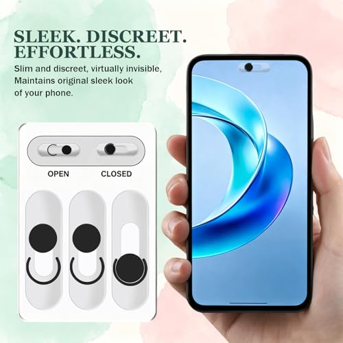 3 Pcs Front Camera Cover for Phone Ipad, Webcam Blocker for Cell Front Camera Covers, Privacy Slider Protects Your Phone Security Black