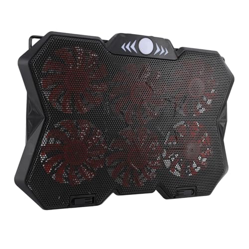 SUNGOOYUE Laptop Cooling Pad, 6 Height RGB Silent 6 Fan Metal Mesh Gaming Notebook Cooler with Folding Baffle, for Under 19in Laptops