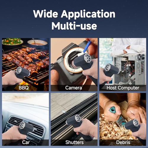 VOTTAN Compressed Air Duster Cordless 3-Speed Adjustable Rechargeable Mini Blower for Computer Keyboard, Car Cleaning, Home