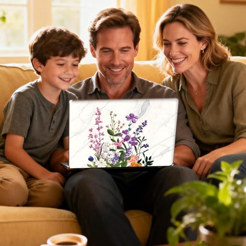 Universal Laptop Skin Sticker Decal for 11.6”12" 13" 13.3" 14" 15" 15.4" 15.6" Reusable Waterproof Scratch-Scratch Resistant Protective Vinyl Laptop Notebook Skin Stickers - Marble Flower - color: Marble Flower
