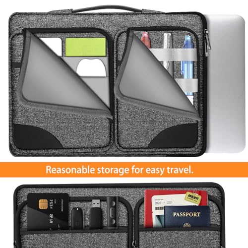 360 Protective Laptop Case 15" 15.6" 16" Sleeve, Water-Resistant Handbag with Straps Compatible with 16" MacBook Neo, MacBook Pro Air 16"/15", XPS 16" and Most 15" 15.6" 16" Notebooks,G01BK02 - color: G01bk02, size: 15"-16"