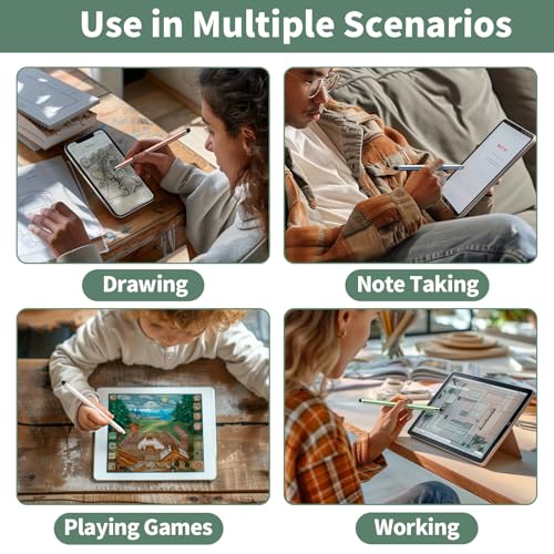 Stylus Pen for Touchscreen(5 pcs) 2-in-1 Stylus Pen for iPad | High Sensitivity Precision Suitable for Touch Screens of iPhone/ipad/Android Tablet(Black/White/Gray/Gold/Dark Green) - color: Black/White/Gray/Gold/Dark Green