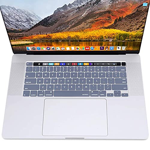MOSISO Keyboard Cover Compatible with MacBook Pro 13 inch M2 M1 | 2023-2020 A2338 A2289 A2251&Compatible with MacBook Pro 16 2020 2019 A2141 Touch ID, Protective Silicone Skin, Lavender Gray - color: Lavender Gray