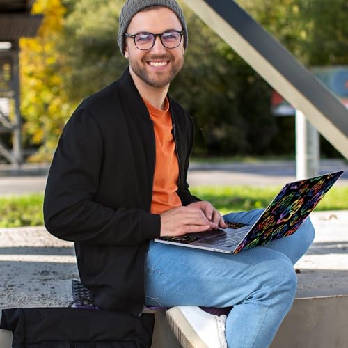 Universal Laptop Skin Sticker Decal with 2 Wrist Pad Skins, Waterproof Scratch Vinyl Cover for 11–15.6 Inch MacBook, HP, Dell, Lenovo, Cutable & Reusable,Rainbow Paw Print - color: Rainbow Paw Print