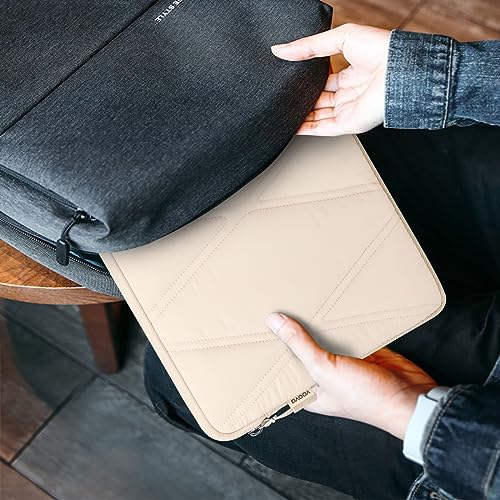 Voova Puffy Laptop Sleeve Case 14 15 Inch Compatible with MacBook Air 15 M2/M3/M4 2022-2025, MacBook Pro 15, Hp chromebook 14, Cute Computer Cover Bag with Accessories Pouch, Apricot - color: Apricot, size: 14-15 Inch