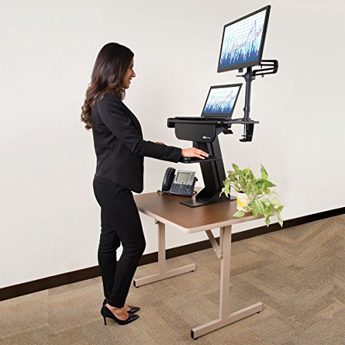 TRIPP LITE Sit Stand Desktop Workstation, Adjustable Standing Desk with Clamp (WWSSDC) - style: Desk-Clamp