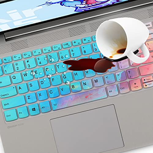 Keyboard Cover for 14" Lenovo Ideapad 5/Ideapad 5i/Ideapad 5 5i Pro, Slim 7 Pro X 14 14.5"/Slim 7 Pro 14",2023 2022 Yoga 7i 9i/Ideapad 3 14 inch Laptop, Ideapad 5i 14, Lenovo Flex 5 14 2-in-1-CR - color: Colorful