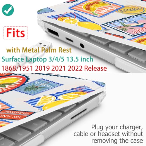 Case for Surface Laptop 5/4/3 13.5", Post Stamps | Hard Shell Case with Keyboard Cover & Screen Protector. Fits Surface Laptop 5/4/3 13.5" Metal Palm Rest Models 1951/1868. - color: Post Stamps