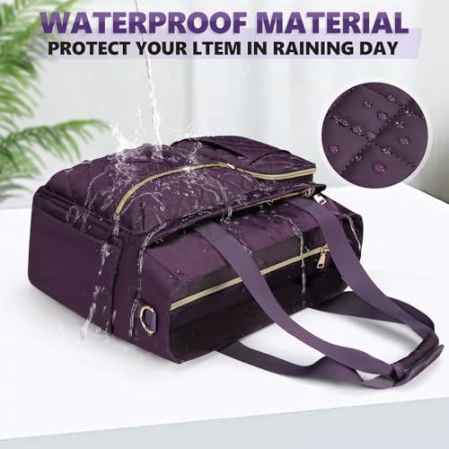 SDYSM Teacher Tote Bag 15.6 inch Laptop Bag Work Bags for Women Nurse Tote Professional Computer Messenger Shoulder Bags Laptop Briefcase for Office, College, Nursing, Purple - color: Dark Purple