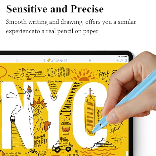 Stylus Pen for Touchscreen, Kenkor Rechargeable Digital Fine Point Active Tablet Pencil, Stylus Pen for iPhone/Switch/Android/Apple iPad Pro/Air/Mini/Samsung/Cellphone/Tablet Drawing & Writing - Blue - color: Blue